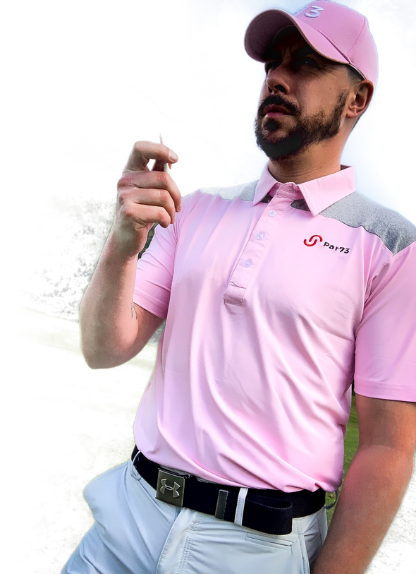‘First Cut’ Pink and Grey polo