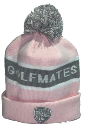 #Golfmates Winter Beanie - Pink/Grey/Grey